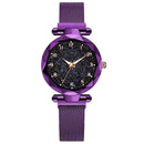 Relógio Magnético Feminino Céu Estrelado - Fashion Watch relógio 023 AmploTech Roxo