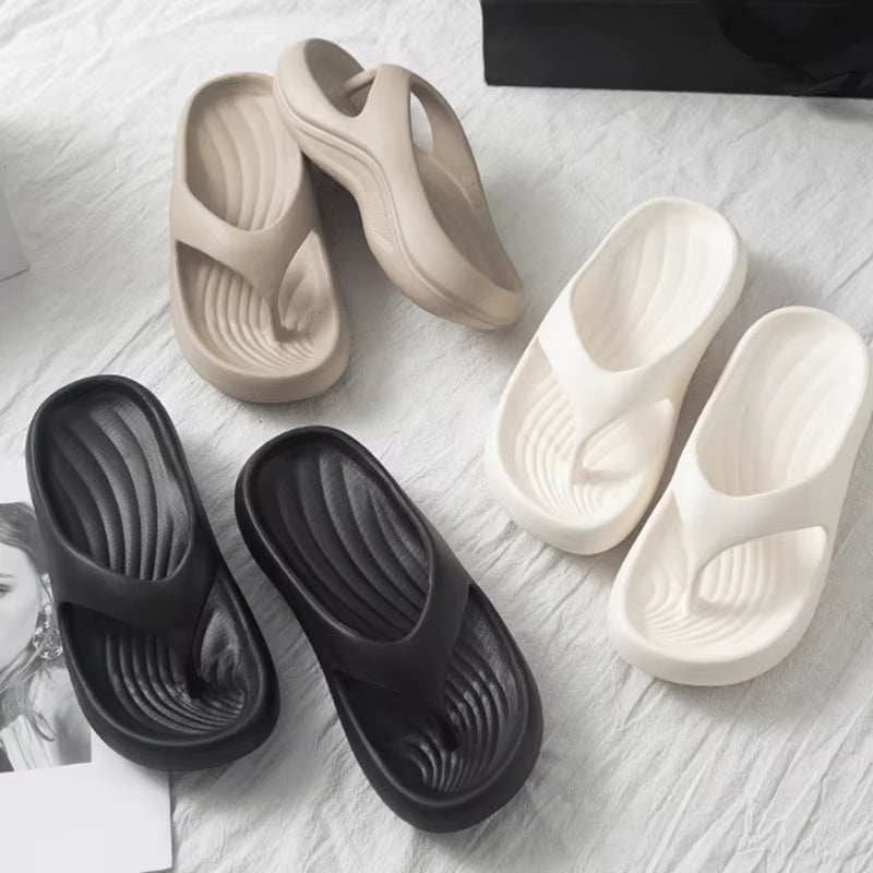 Soft Eva Platform Flip Flops Women Beach Non Slip Thick Sole Woman Slippers Ultra Lightweight Clip Toe Slides Shoes